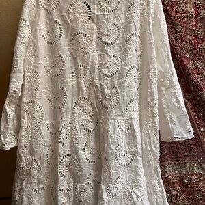 White Long Sleeve Bell Sundress